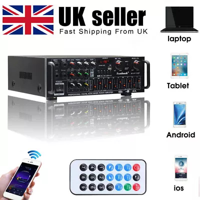 Bluetooth HiFi Digital Power Amplifier USB SD FM Stereo Karaoke Theater Car Home • £39.80