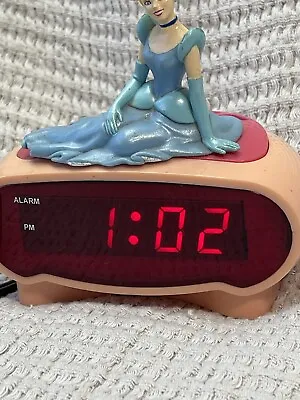 $10.99 • Buy Disney Cinderella Pink Alarm Clock DC94530 TESTED WORKS Vintage 1990's USED