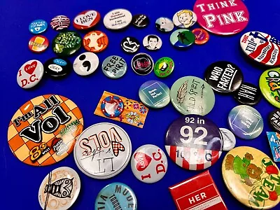 Vintage Various Button Pins - Advertising Promo Pinbacks Grab Bag Resale Gifts! • $16.50