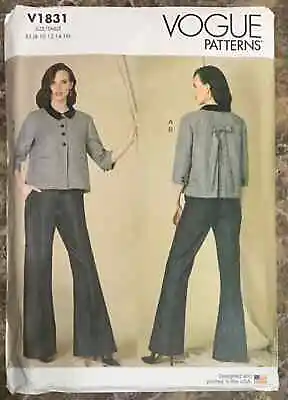 Vogue Sewing Pattern V1831 Misses Suit Jacket And Pants Set Sizes 8-24 Uncut • $11.99