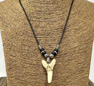 Resin Mako Shark Tooth Resin Pendant Surfer Necklace For Men | Black Necklace • $14.95