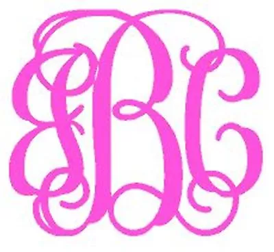 Monogram Car Decal - 3 Letter Vined Together - $5.00 And Free Shipping • $5