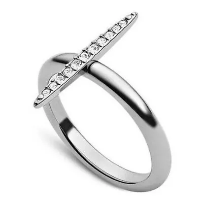 Women's Michael Kors MKJ3523040 Silver-Tone Crystal Pavé Matchstick Ring • £44.88