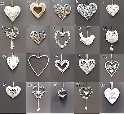 £3.95 • Buy Vintage Style Shabby & Chic Wedding Hanging Hearts Heart Home Decoration Gift
