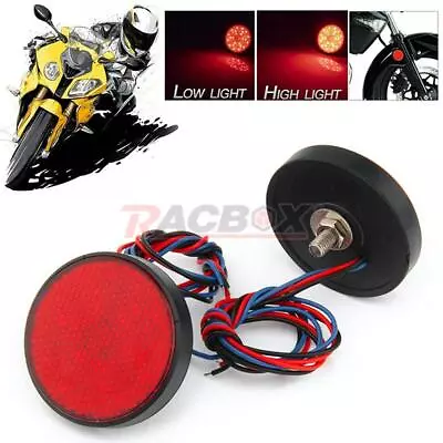 2x Red 24 LED Round Motorcycle Tail Light Turn Signal Brake Stop Light Universal • $9.99