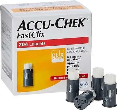 ACCU-CHEK FASTCLIX LANCETS 0.3MM 200 4 Test Strips • £11.65