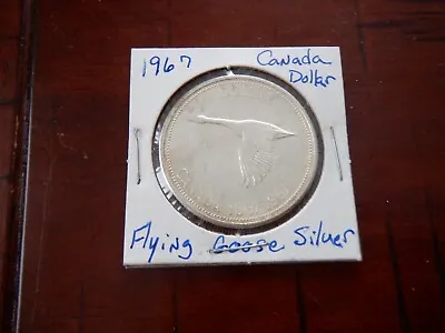 $9.99 • Buy 1967 CANADA $1 One Dollar FLYING GOOSE SILVER COIN