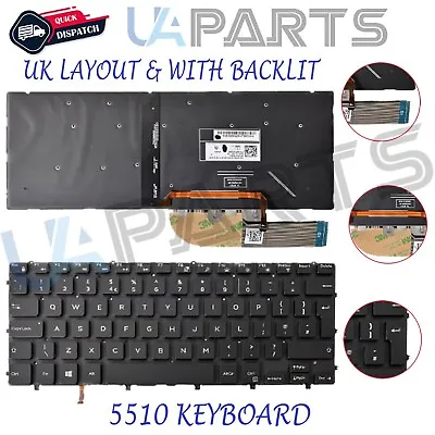For Dell Precision 5510 5520 5530 5540 UK Layout Laptop Keyboard With Backlight • $56.57