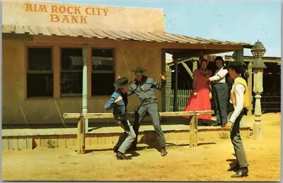 Vintage RIMROCK CITY TEXAS Midland Postcard Gun Fight Scene 1960s Chrome Unused • $5.62