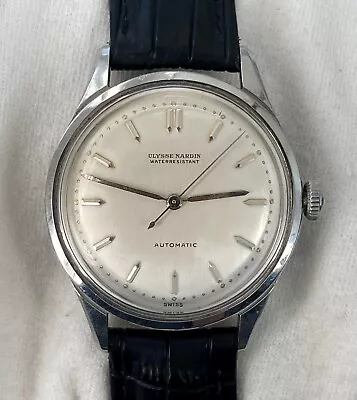 $699 • Buy Vintage Ulysse Nardin Chronometer Watch Co 35mm Steel Case C1950 RUNS