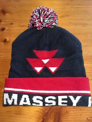 Vintage Style Massey Ferguson Winter Beanie Ski Hat PomPom VGUC Made In USA • $25