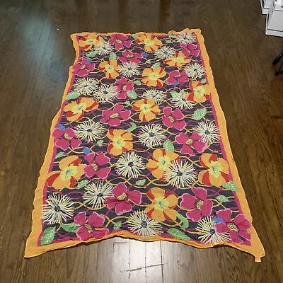 Vera Bradley Scarf Beach Cover Up Skirt Lots Of Flowers 70” By 44  • $8.50