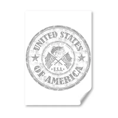 A2 - BW - United States Of America Travel Stamp Poster 42X59.4cm280gsm #40184 • £11.99