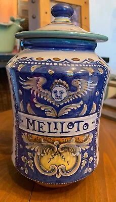 Vintage Deruta Italian Majolica Meliloto (Sweet Clover) Apothecary Jar Signed • $155