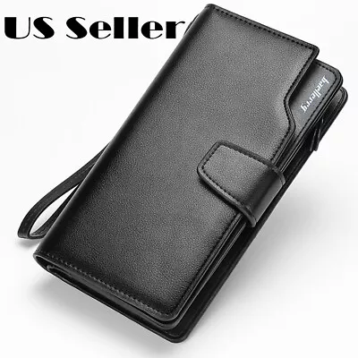 Men Wallet Purse Casual Clutch Brand Leather Long Hand Bags For Male Card Holder • $14.59