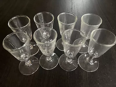 8 Vintage Cordial Aperitif  Sherry Wine Small Stemmed Clear Glasses • $29.95
