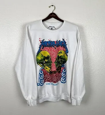 Metallica Live In Concert 92 Urban Outfitters Sweatshirt One Size(XL-2XL) White • $79.99