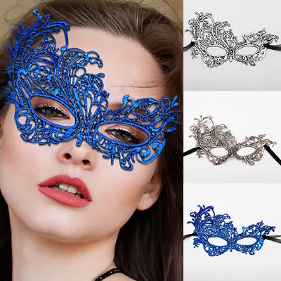 Men Women Masquerade Face Masks Fancy Dress Party Lace Retro Eye Mask Decor DIY • £3