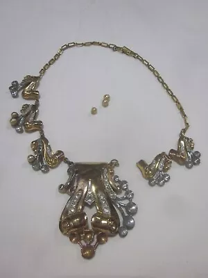 Rare Vintage McClelland Barclay Art Deco Rhinestone Pearl Necklace PARTS REPAIR • $9.99