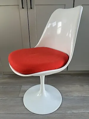 Mid Century Vintage Style Tulip Swivel Red Cushion Chair - Saarinen Style Chair • $79.95