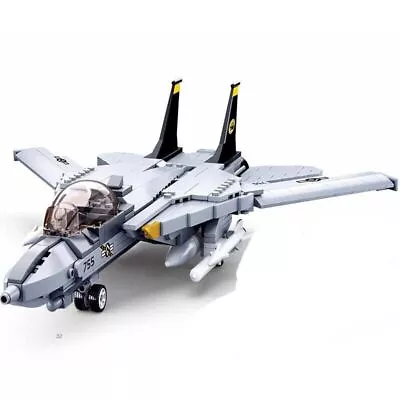 Building Blocks Military MOC F14D US Fighter Jet Aircraft Bricks Model Kids Toys • $28.49