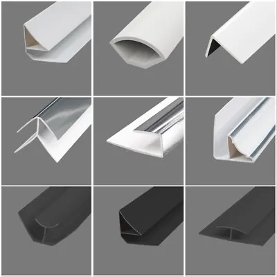 Trims For 5mm 8mm 10mm Shower Wet Wall Panels Bathroom PVC Cladding Ceiling • £50.99