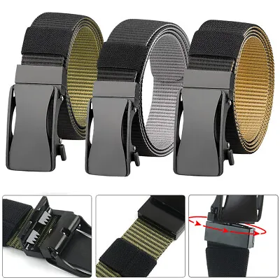 Tactical Mens Ratchet Belt Nylon Web Belts For Men With Automatic Slide Buckle • $13.69