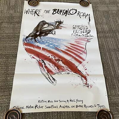 $59.99 • Buy WHERE THE BUFFALO ROAM 1980 HUNTER  S THOMPSON Promo Poster Noel Young #49