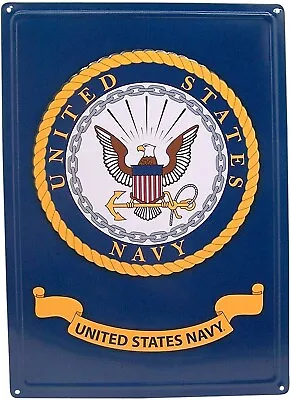 Navy Flag Wall Sign Plaque - Vintage Tin Sign Metal Poster - Wall Décor • $9.34