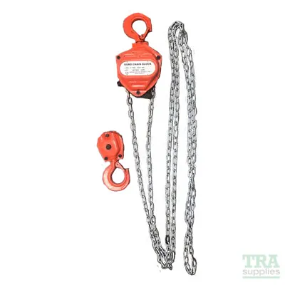 Heavy Duty Chain Block Head Tackle 0.5t 2t 5t - 3 Meter Hand Chain Lifting Hoist • £30