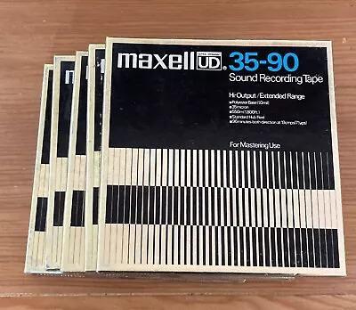 Maxell 5-UD 35-90   Reel-To-Reel Recording Tapes 7   1/4” 1800’ LOT OF 5  • $33