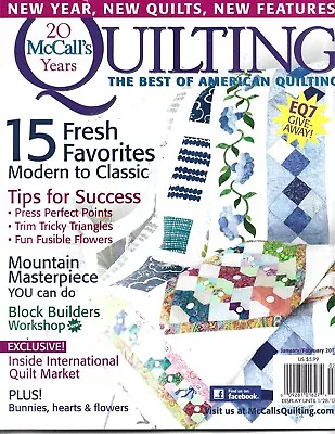 McCall's Quilting Magazine Jan/Feb2013 15 Fresh Favorites Modern To Classic • $6.49