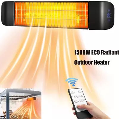 Infrared Electric Patio Space Heater Outdoor Wall Mounted Remote Control 1500W • $95.65