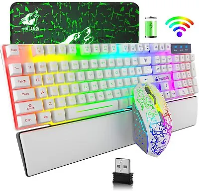 $40.43 • Buy Wireless Gaming Keyboard And Mouse Combo With Ergonomic Wrist Rest Chroma LED AU