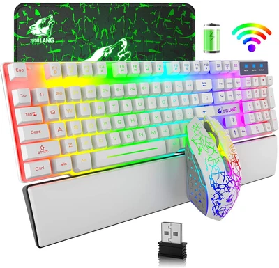 $40.43 • Buy Wireless Gaming Keyboard And Mouse Combo With Ergonomic Wrist Rest Chroma LED AU