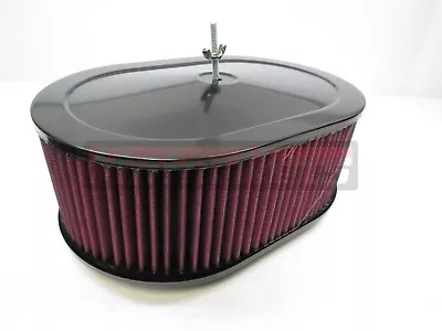 12 X4  Black Coated Oval Air Cleaner Washable Filter 4Barrel Chevy Ford MoparRod • $69.96