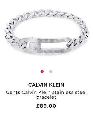 £35 • Buy Gents Calvin Klein Jewellery ￼stainless Steel Bracelet ￼