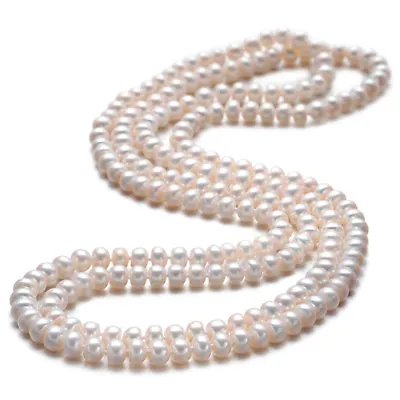 £3.49 • Buy 150cm Long PEARL NECKLACE Bead Rope Chain Vintage Wedding Bridal Costume Gift