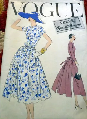 LOVELY VTG 1950s DRESS & OVERSKIRT VOGUE SPECIAL DESIGN Sewing Pattern 12/32 • $9.99