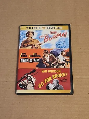 Objective Burma! Never So Few & Go For Broke DVD Errol Flynn & Frank Sinatra • $4.99