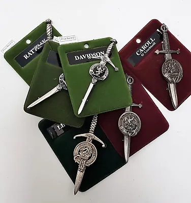 £19.99 • Buy Clan Surname  A-G Clan Crest Kilt Pin Choice Of Clans Surnames Now £19.99
