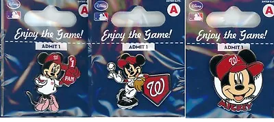 Nationals Disney Pin Choice Washington 2013 2014 Minnie Mouse Mickey Mouse NiP • $8.99