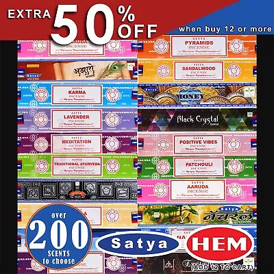 Incense Sticks HEM Hexagon / SATYA Nag Champa Scents Meditation Aroma Fragrance • $3.30