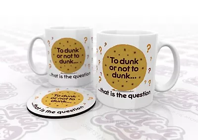 £11.99 • Buy 'To Dunk Or Not To Dunk' Slogan/quote Mug & Coaster, Gift For Birthday Etc