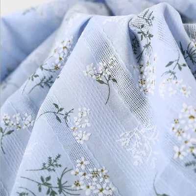 39 X 55 Inch Daisy Floral Lace Jacquard Print Cotton Fabric Material For Shirt • £11.40