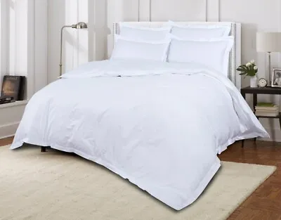 800 Thread Count Pure Oxford White Duvet Quilt Cover Pillow Cases Hotel Quality  • £39.99