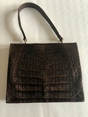 A Beautiful Vintage Crocodile Skin Handbag From Waldybag Made In England. • £32