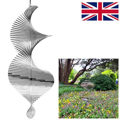 3D Wind Chimes Metal Helix Spinners Outdoor Garden Yard Hanging Decor Ornament • £7.79