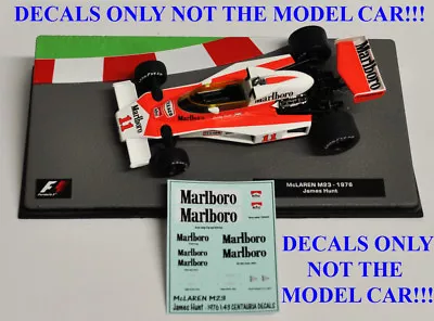 DECALS For James Hunt 1976 McLaren M23  1:43 Formula 1 Car Collection • $3.50