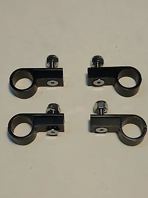 6AN BRAIDED FUEL HOSE BILLIT ALUMINUM P MOUNTING CLAMP BLACK SET Of (4) • $21